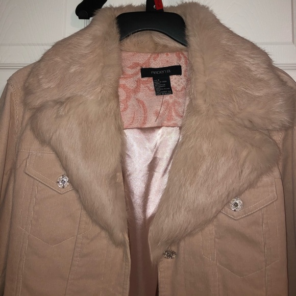 Vintage y2k Arden B courderoy pink jacket with fur - Picture 4 of 10